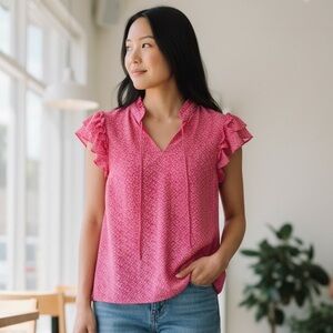 J. Crew Pink Patterned Blouse